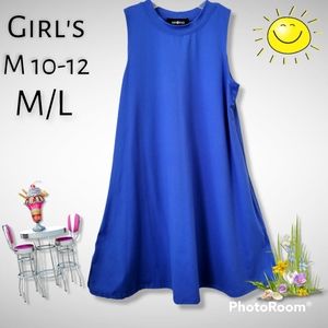 Amy Byer Sleeveless Dress Girls M 10-12 Blue see measurements
